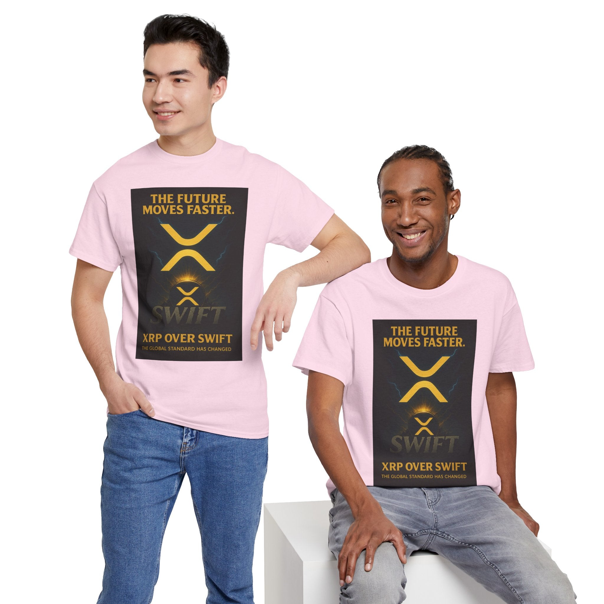 XRP Swift Crypto T-Shirt — “The Future Moves Faster” XRP Over Swift Tee