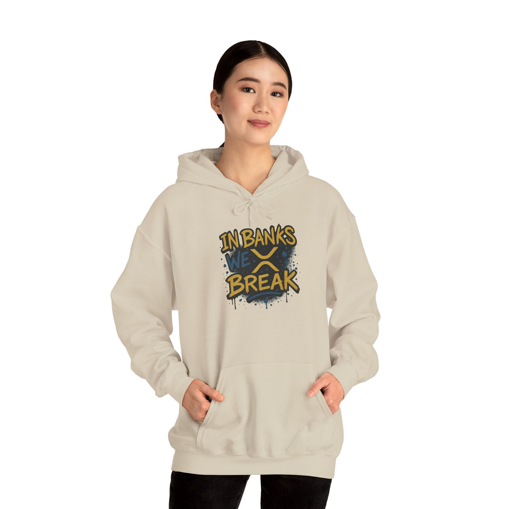 In Banks We Break Hoodie — Streetwear Graffiti Hoodie for Urban Style