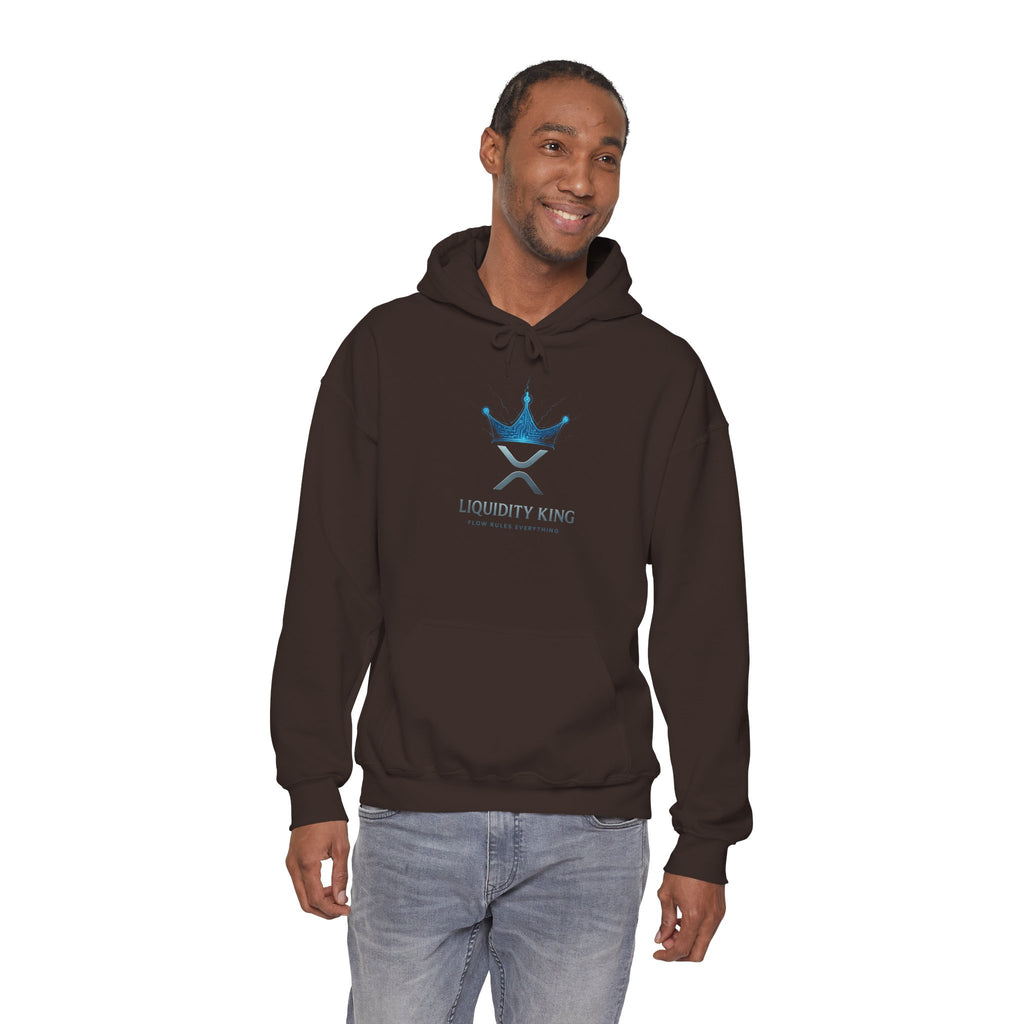 Liquidity King Hoodie — Blue Crown Logo Pullover