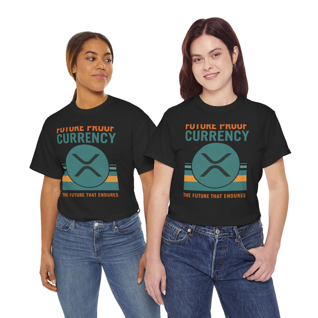 RIPPLE XRP 'Future Proof Currency' Graphic Tee — Crypto Retro Logo Shirt