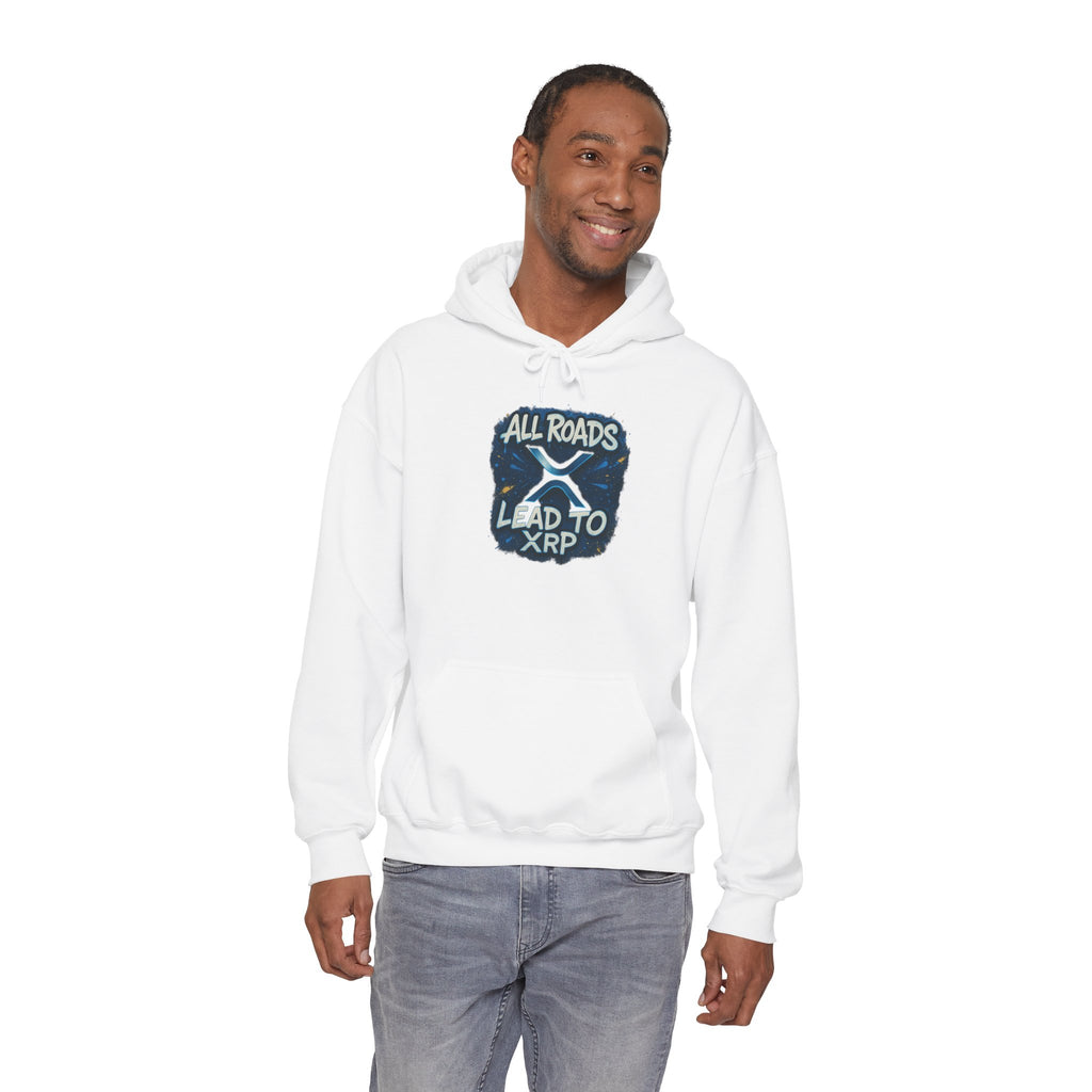 All Roads Lead to XRP Hoodie – Crypto Ripple Logo Sweatshirt