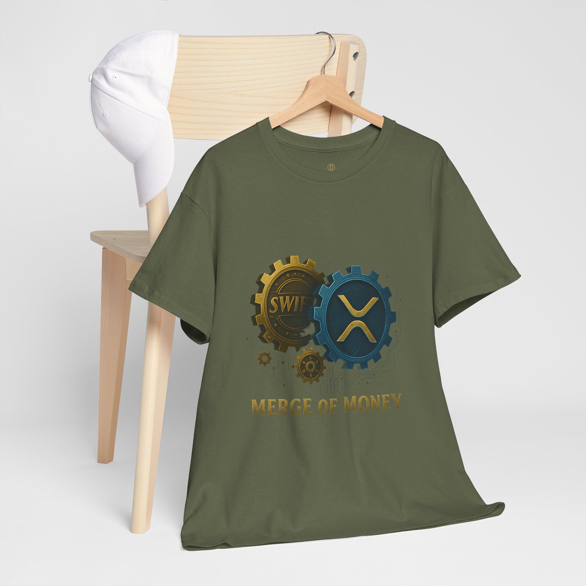 Merge of Money Tee - Cryptocurrency Gears XRP & SWI Crypto T-Shirt
