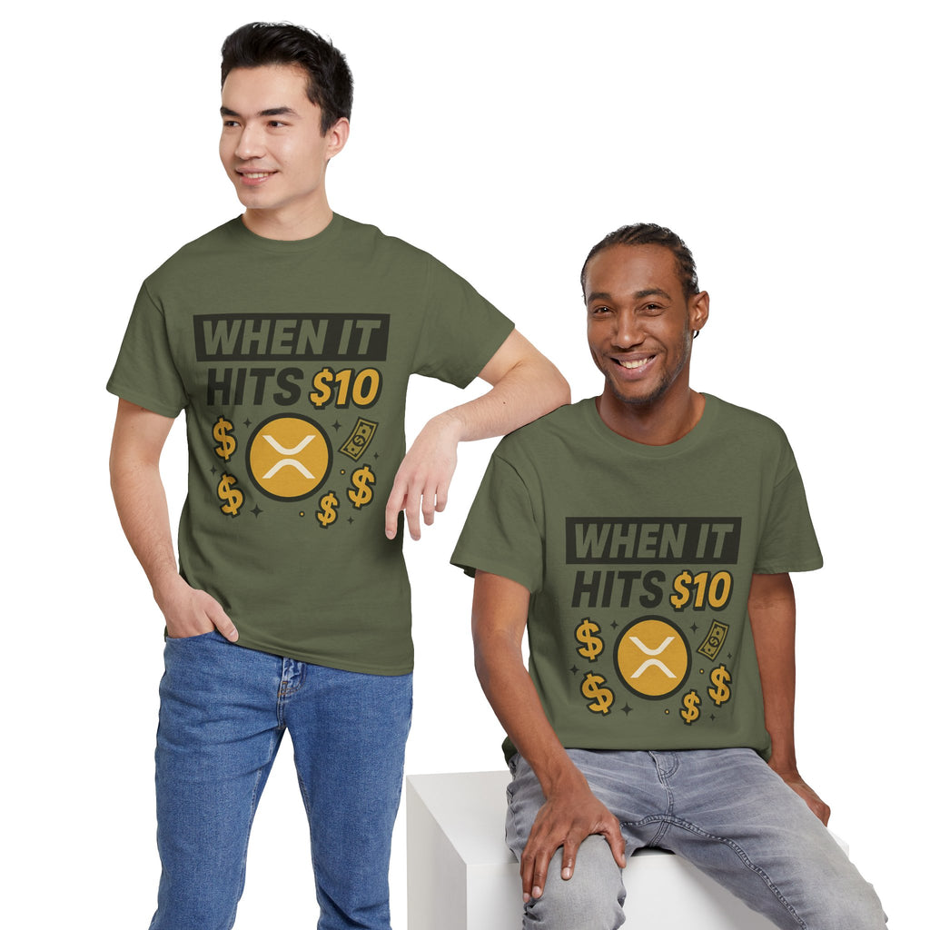 Crypto Tee - "When It Hits 10" Ripple XRP Meme Shirt