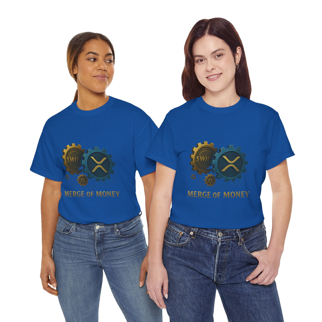 Merge of Money Tee - Cryptocurrency Gears XRP & SWI Crypto T-Shirt