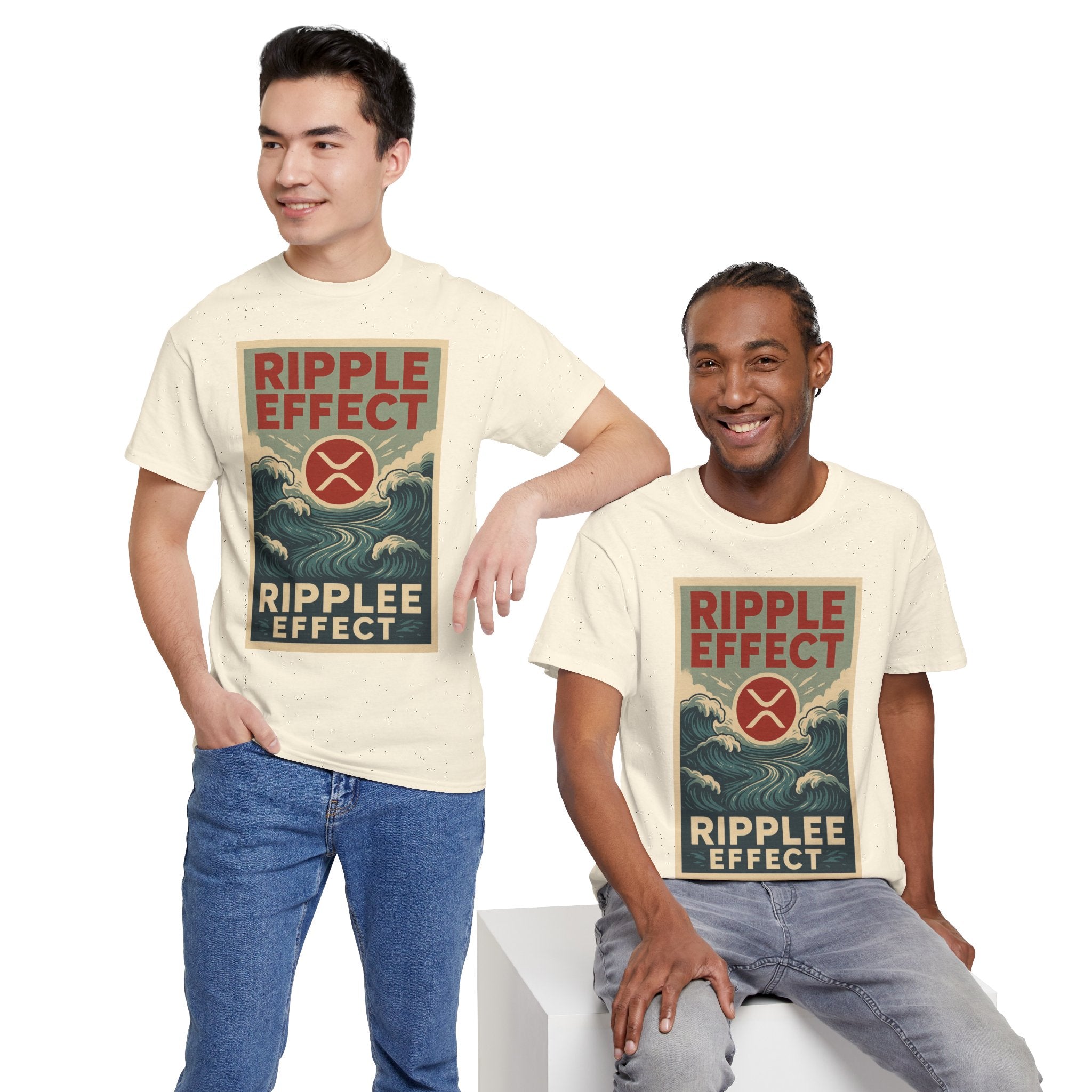 Ripple Effect Tee — Vintage Wave XRP Crypto Graphic T-Shirt