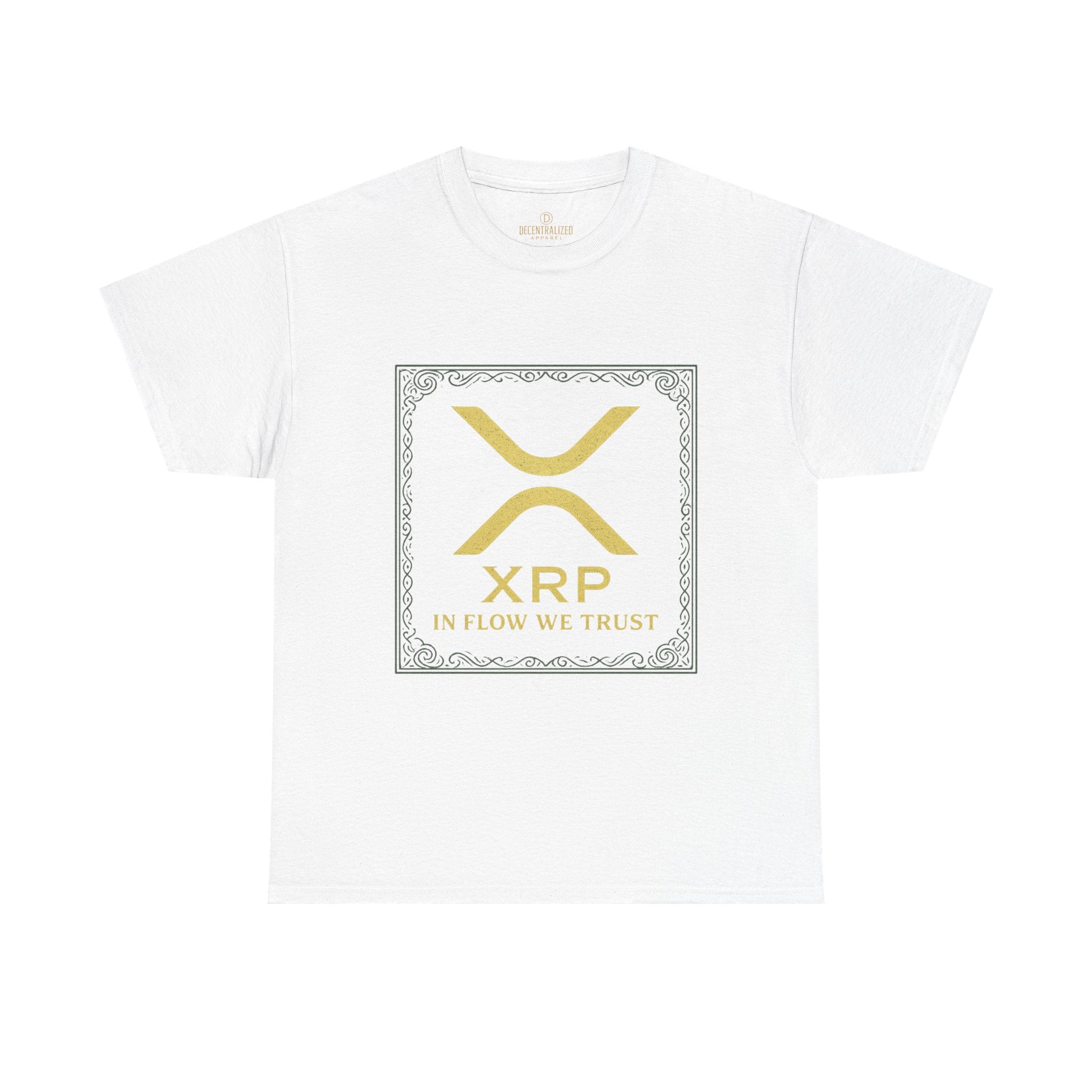 XRP Logo T-Shirt — "In Flow We Trust" Crypto Tee for Ripple Fans