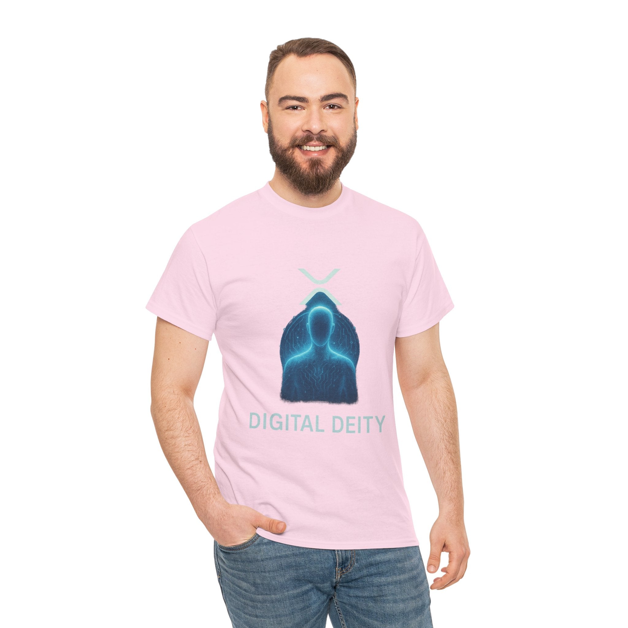 Digital Deity T‑Shirt — Futuristic Neon Tech Hoodie Tee
