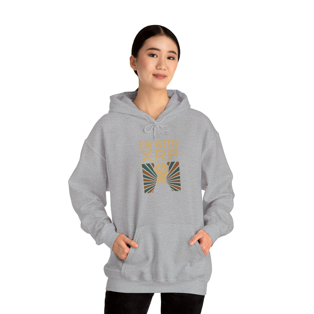 Hoodie — "I'm With XRP" Retro Crypto Graphic Hoodie