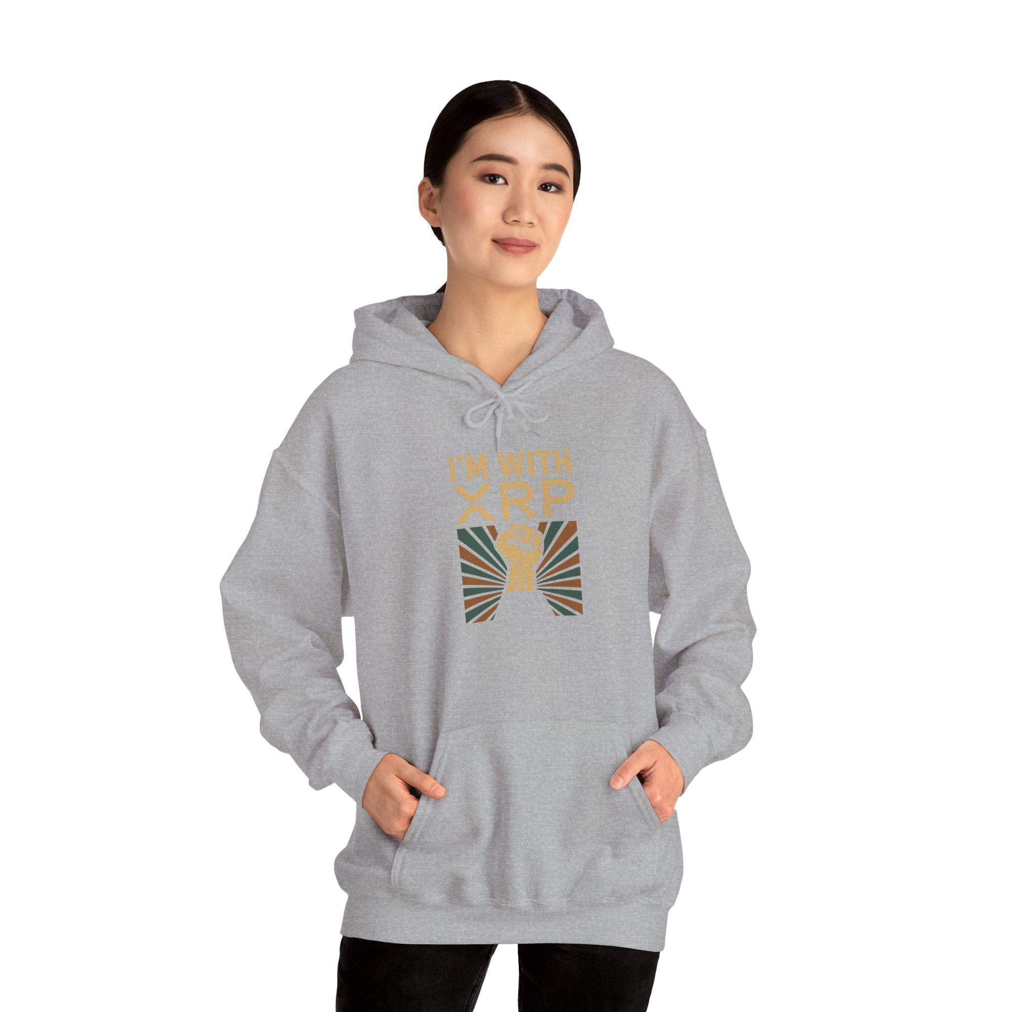 Hoodie — "I'm With XRP" Retro Crypto Graphic Hoodie