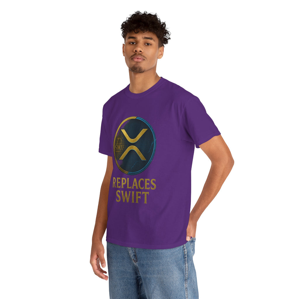 XRP 'Replaces Swift' Cotton Tee — Crypto Ripple Logo T-Shirt