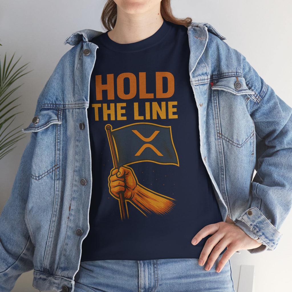 Hold The Line Tee — Bold Flag Graphic Cryptocurrency XRP Shirt