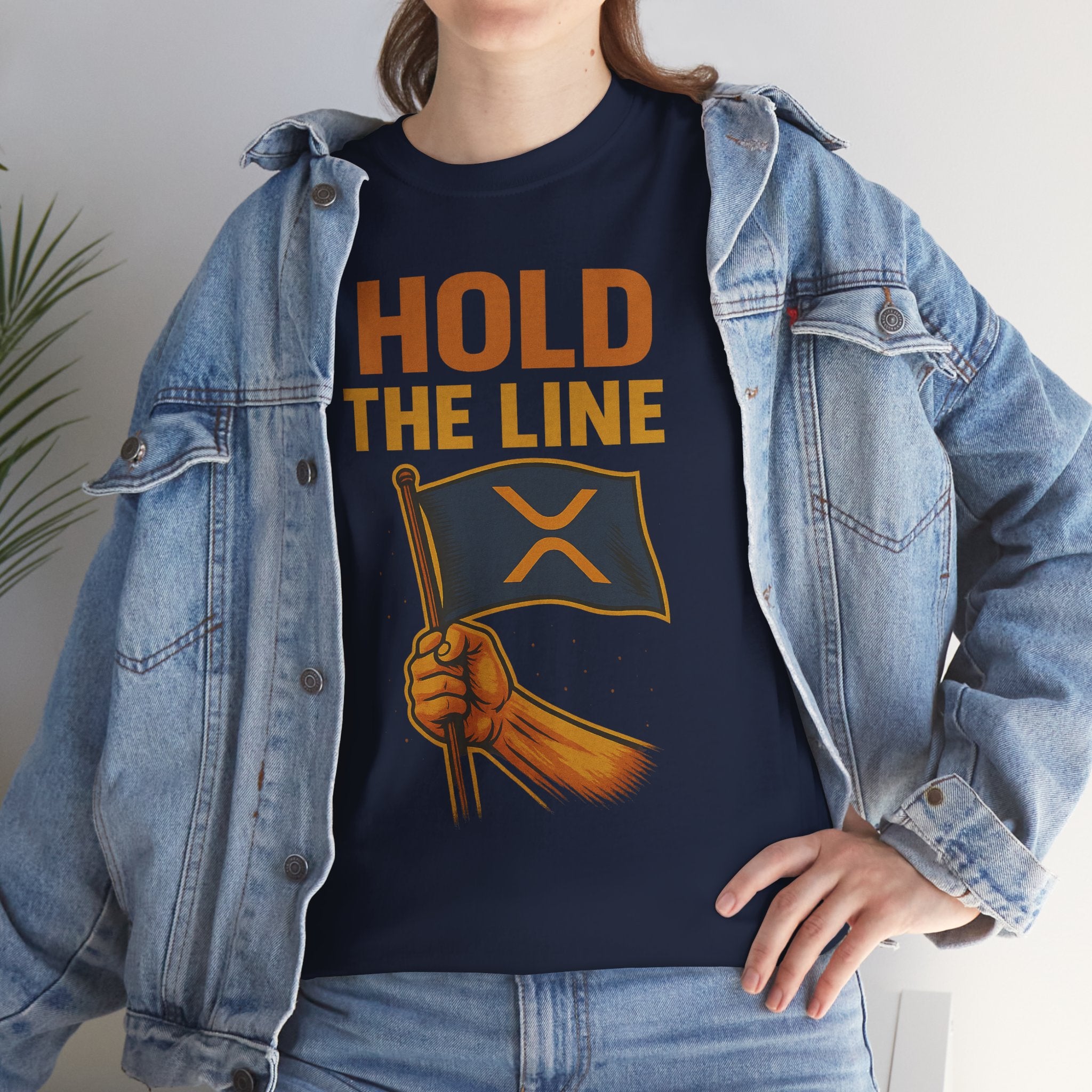 Hold The Line Tee — Bold Flag Graphic Cryptocurrency XRP Shirt