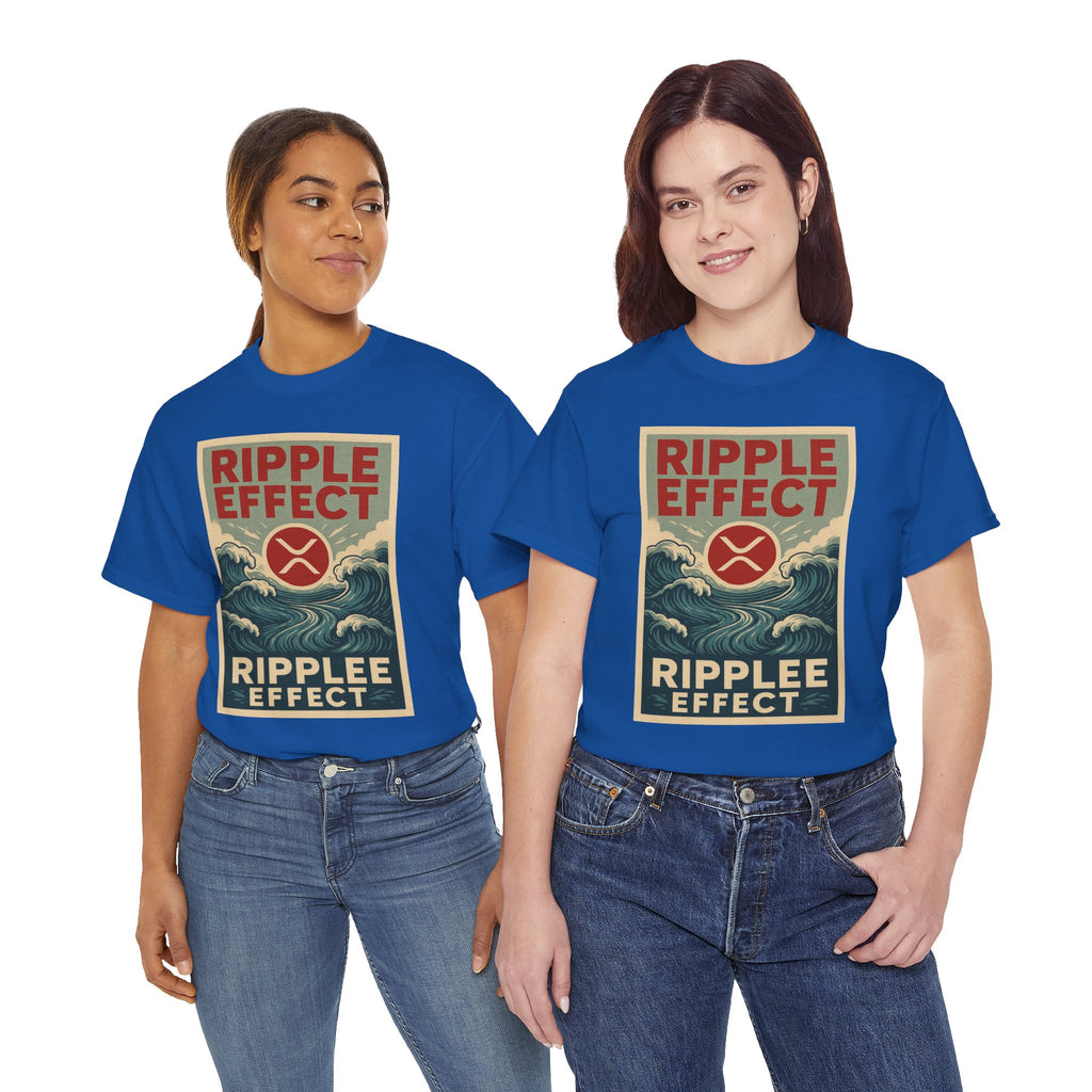 Ripple Effect Tee — Vintage Wave XRP Crypto Graphic T-Shirt
