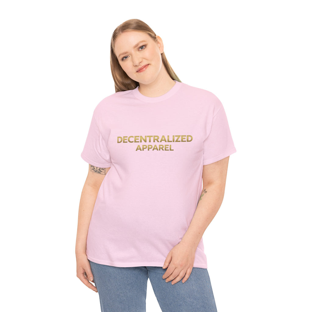 Decentralized Apparel T‑Shirt — Minimal Gold Logo Tee