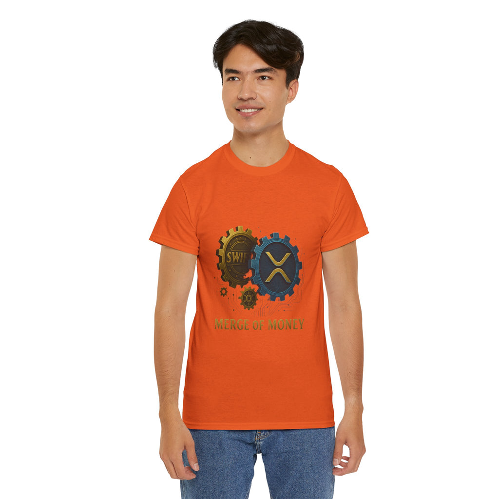 Merge of Money Tee - Cryptocurrency Gears XRP & SWI Crypto T-Shirt