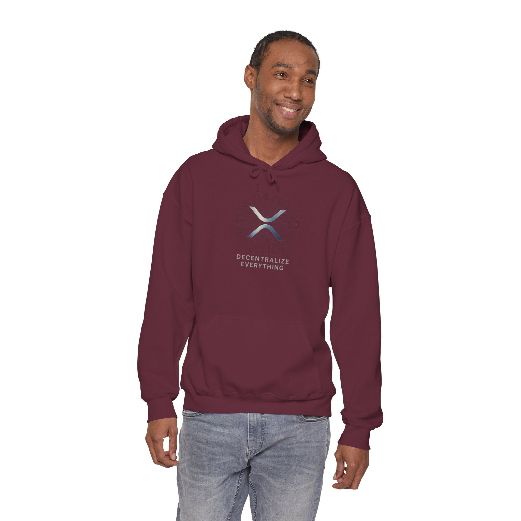 XRP 'Decentralize Everything' Hoodie — Minimal Crypto Logo Pullover