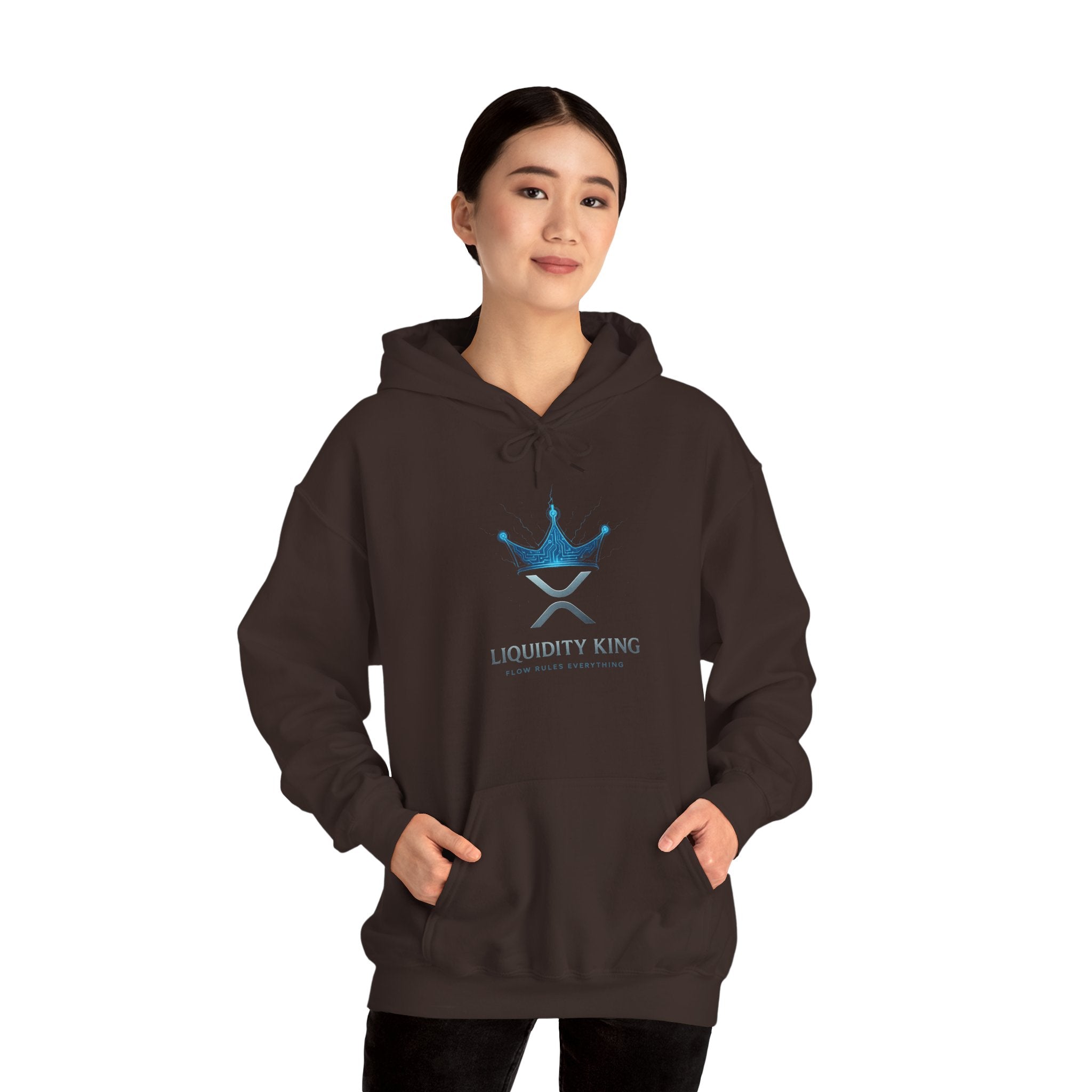 Liquidity King Hoodie — Blue Crown Logo Pullover