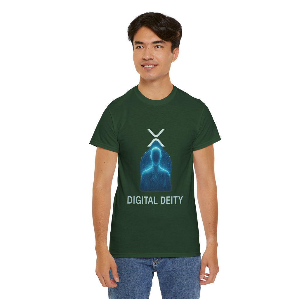 Digital Deity T‑Shirt — Futuristic Neon Tech Hoodie Tee