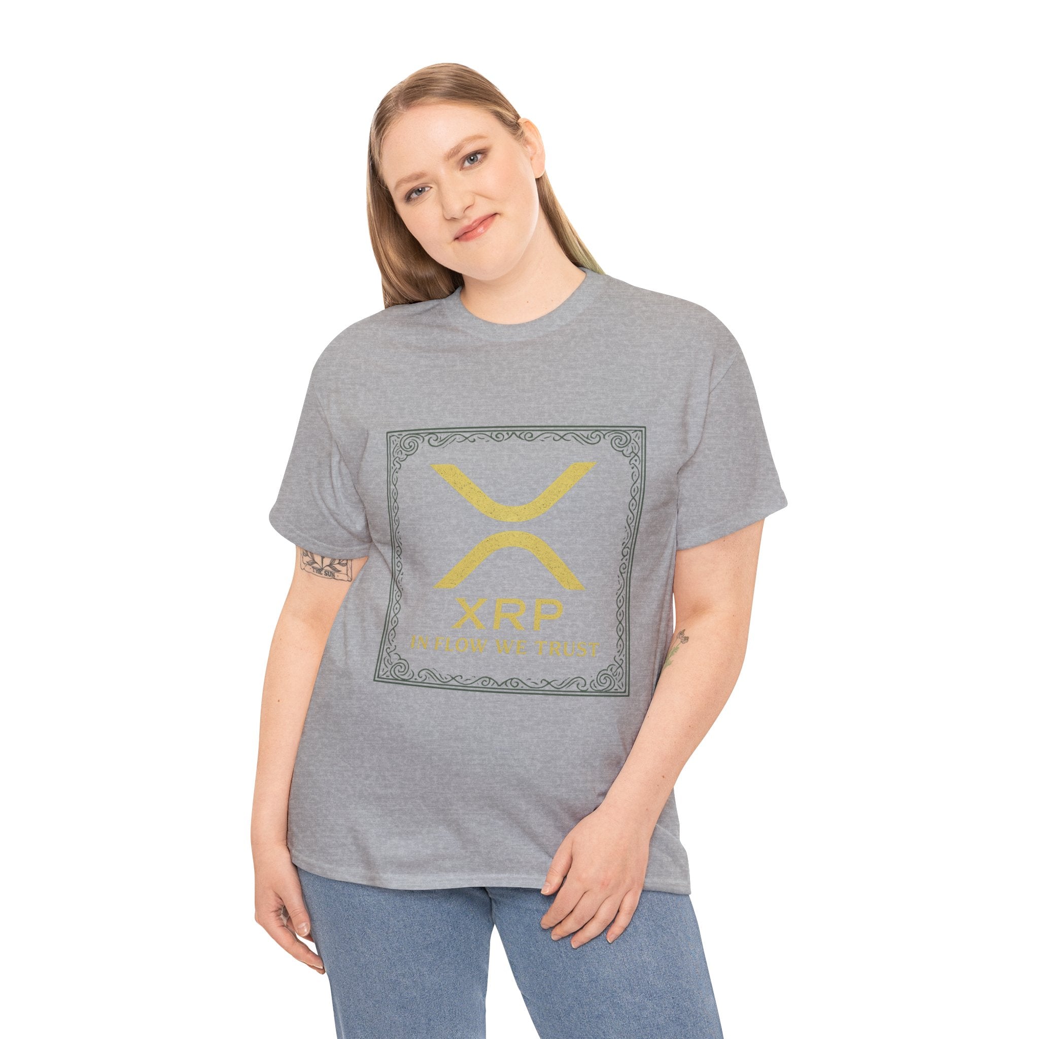 XRP Logo T-Shirt — "In Flow We Trust" Crypto Tee for Ripple Fans
