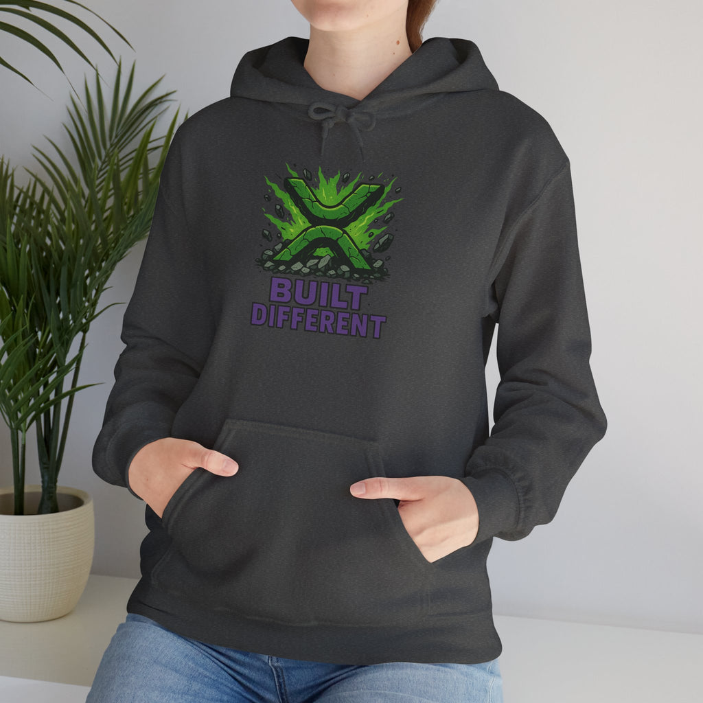 Built Different Hoodie — Graphic Green X Logo Pullover