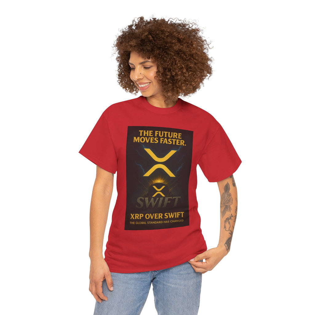 XRP Swift Crypto T-Shirt — “The Future Moves Faster” XRP Over Swift Tee