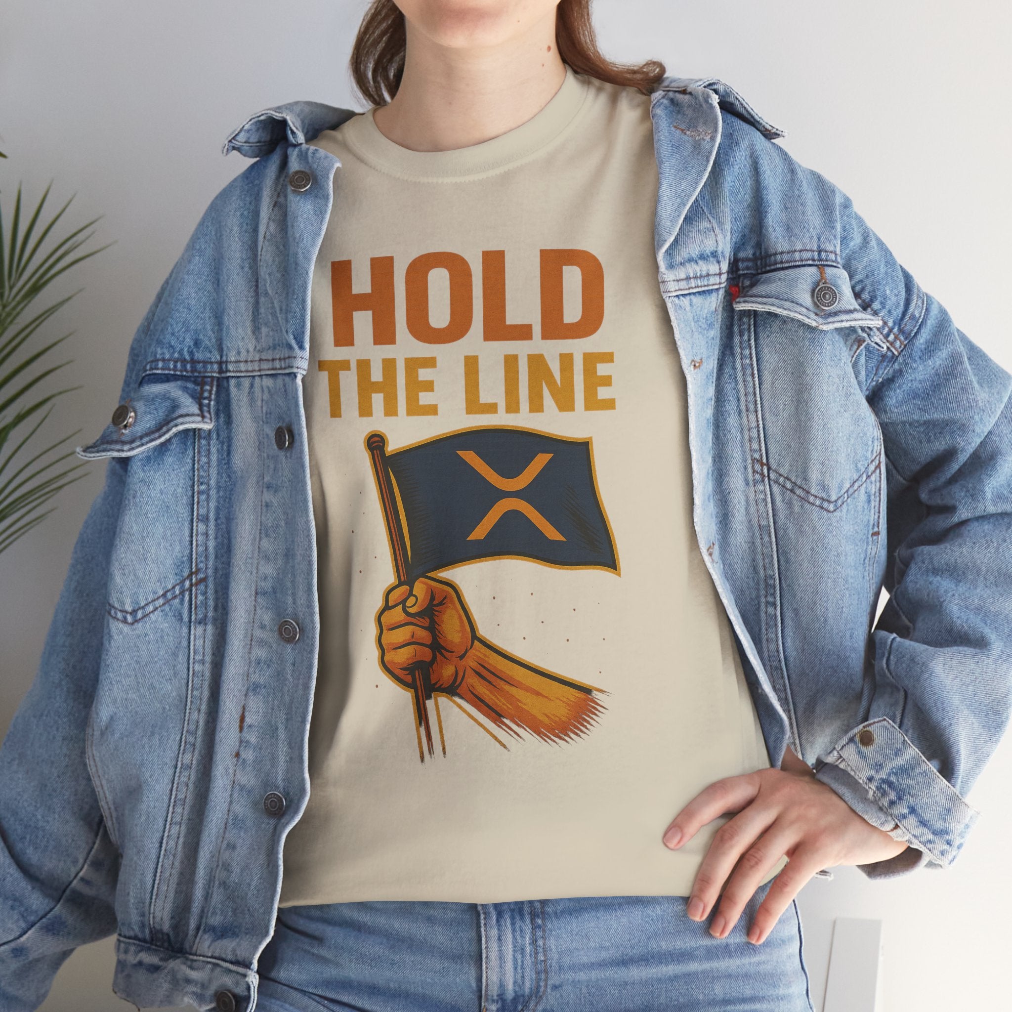 Hold The Line Tee — Bold Flag Graphic Cryptocurrency XRP Shirt