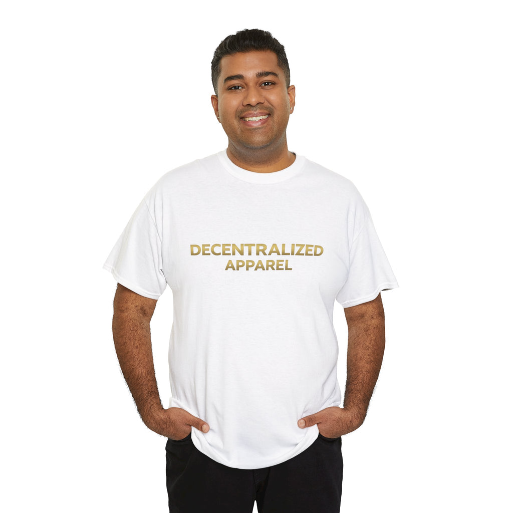 Decentralized Apparel T‑Shirt — Minimal Gold Logo Tee