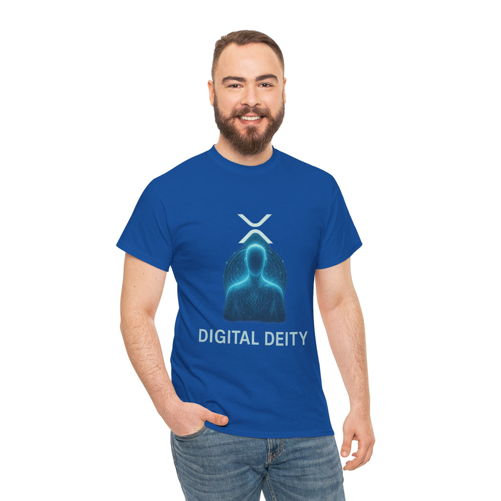 Digital Deity T‑Shirt — Futuristic Neon Tech Hoodie Tee