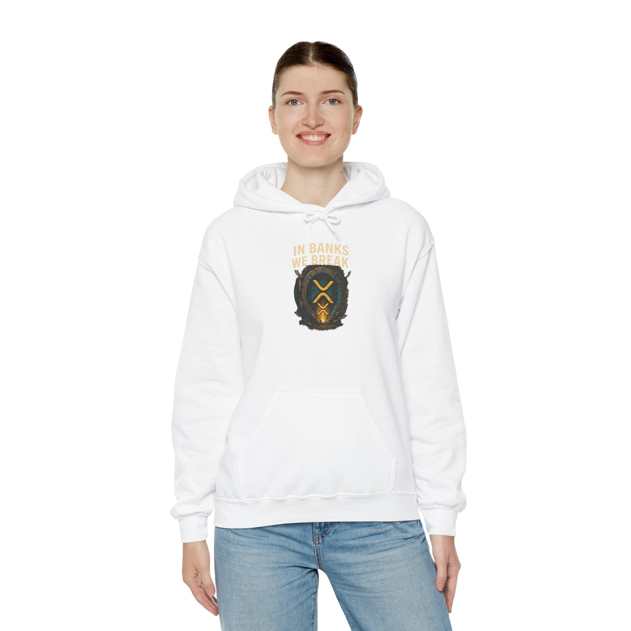 Hoodie — 'In Banks We Trust' Crest Pullover