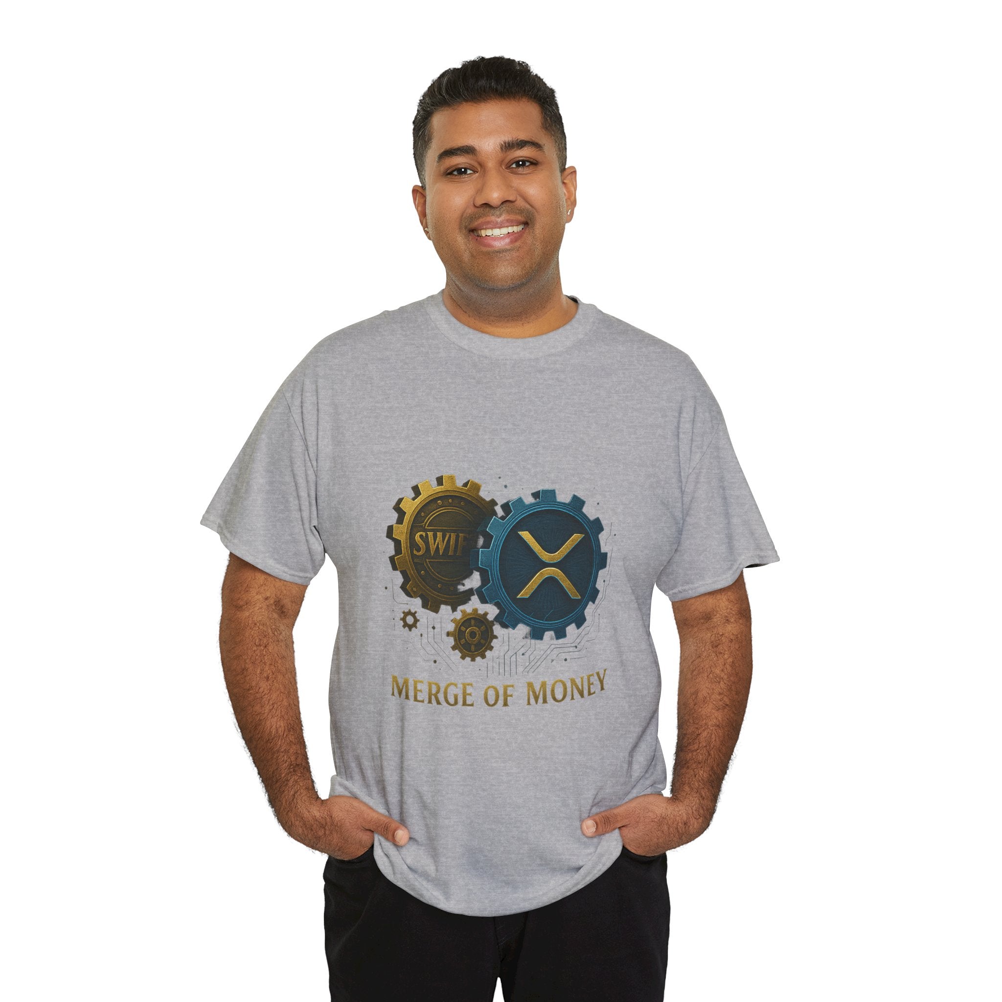 Merge of Money Tee - Cryptocurrency Gears XRP & SWI Crypto T-Shirt