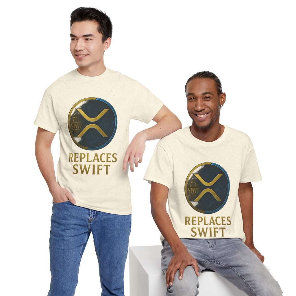 XRP 'Replaces Swift' Cotton Tee — Crypto Ripple Logo T-Shirt
