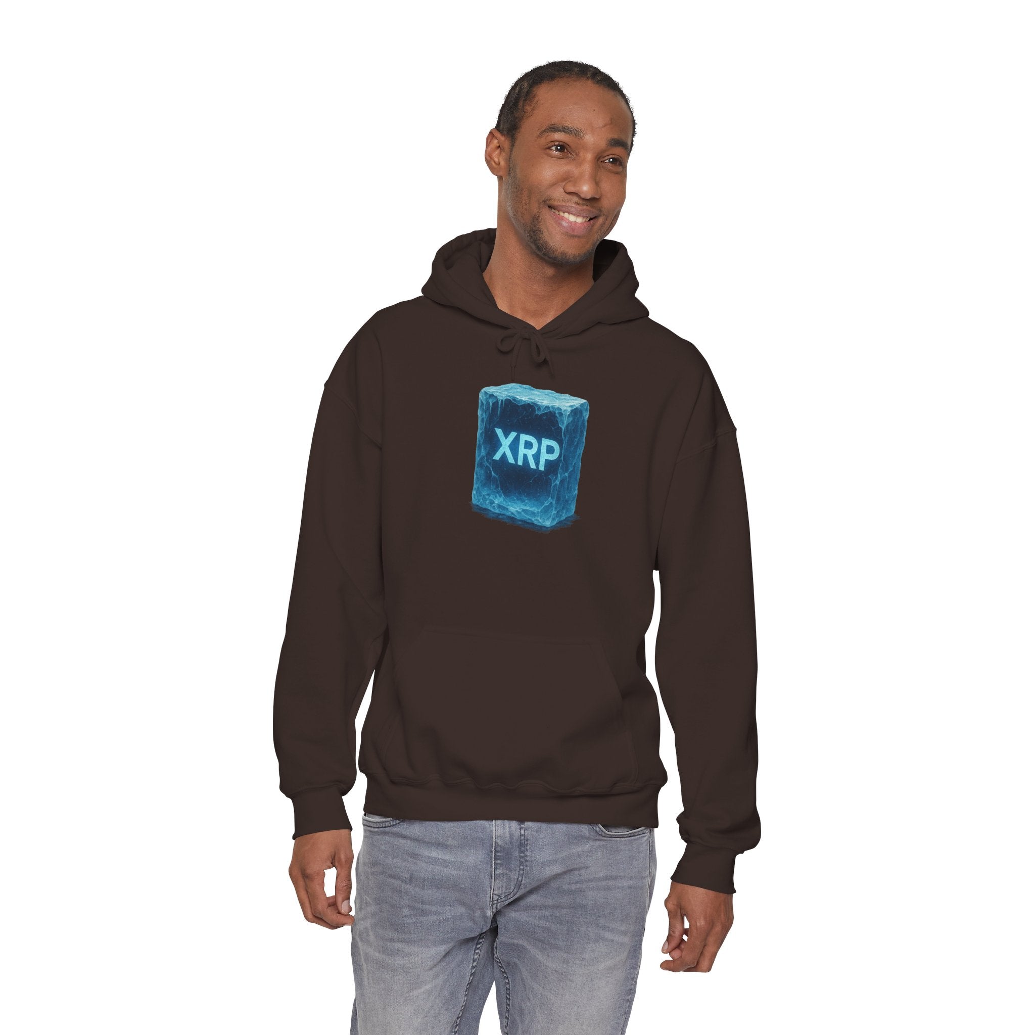 XRP Frozen Cube Hoodie — Crypto Ice Block Sweater for XRP Fans