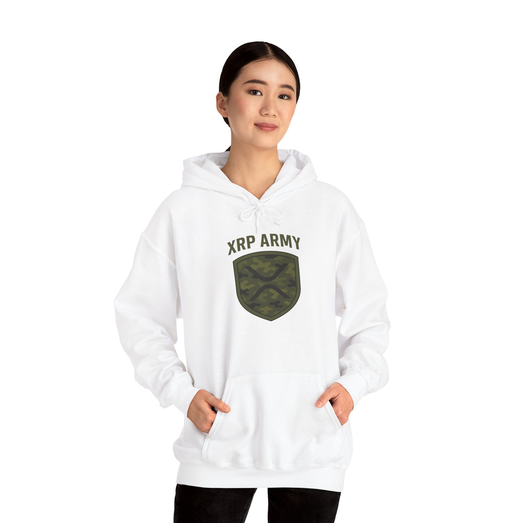 XRP Army Hoodie – Crypto Shield Camouflage Sweatshirt