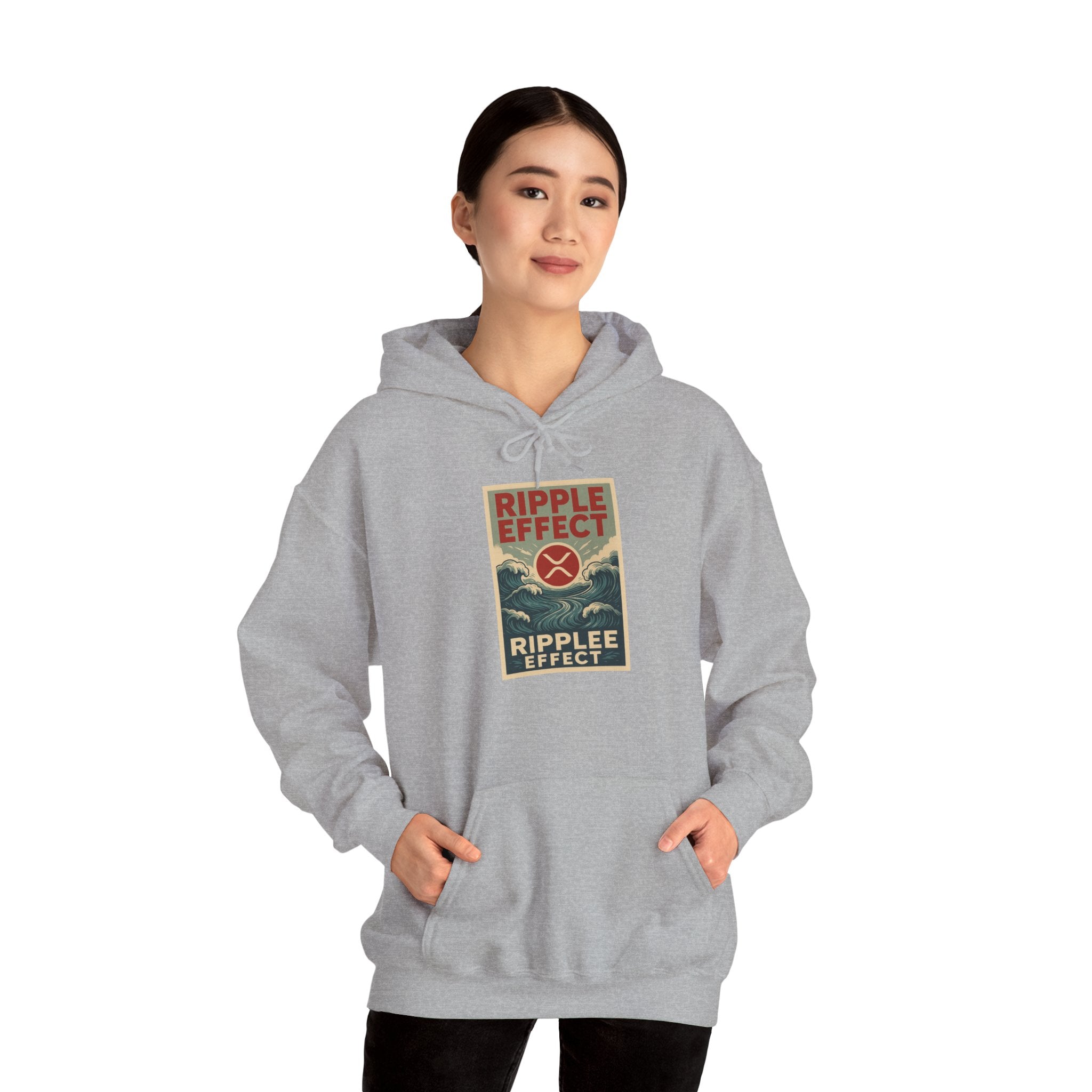 Ripple Effect Hoodie – Vintage Ocean Wave Graphic Hooded Sweatshirt