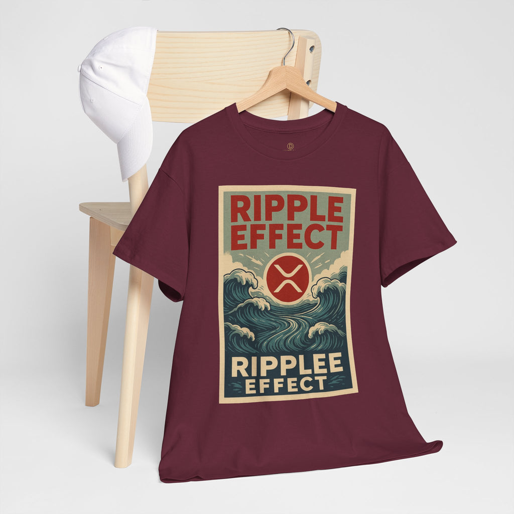 Ripple Effect Tee — Vintage Wave XRP Crypto Graphic T-Shirt