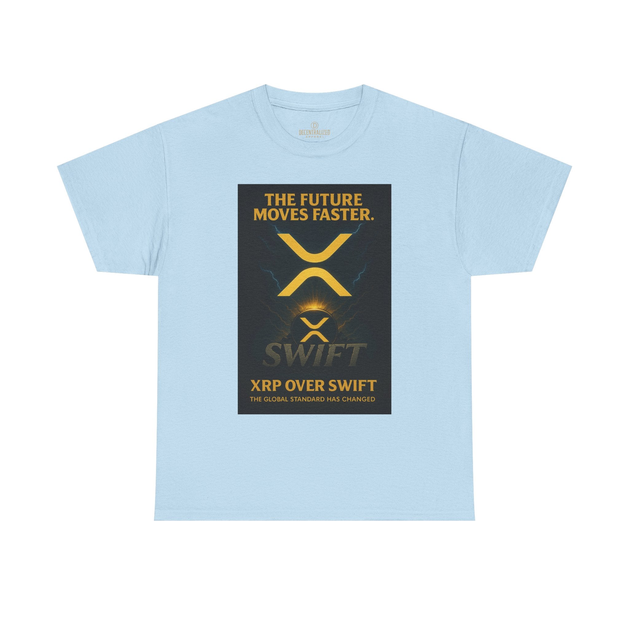 XRP Swift Crypto T-Shirt — “The Future Moves Faster” XRP Over Swift Tee