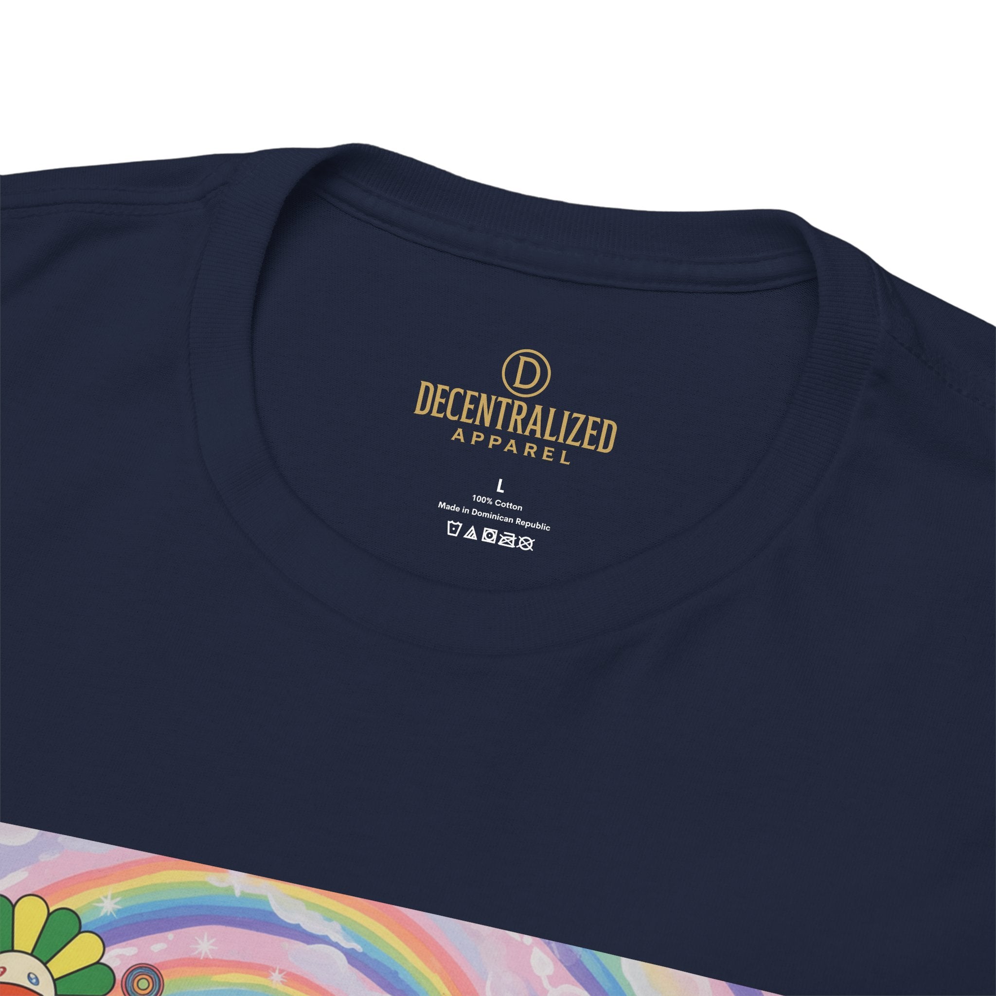 Crypto Rainbow T-Shirt — Bitcoin & Ethereum Hippie Art Tee