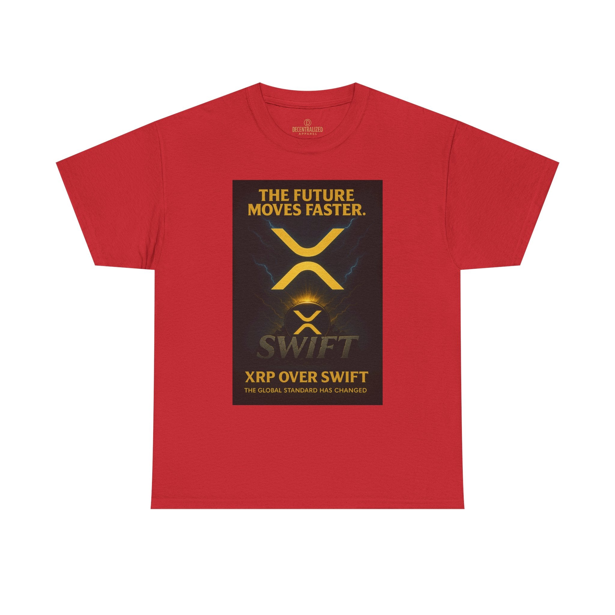 XRP Swift Crypto T-Shirt — “The Future Moves Faster” XRP Over Swift Tee