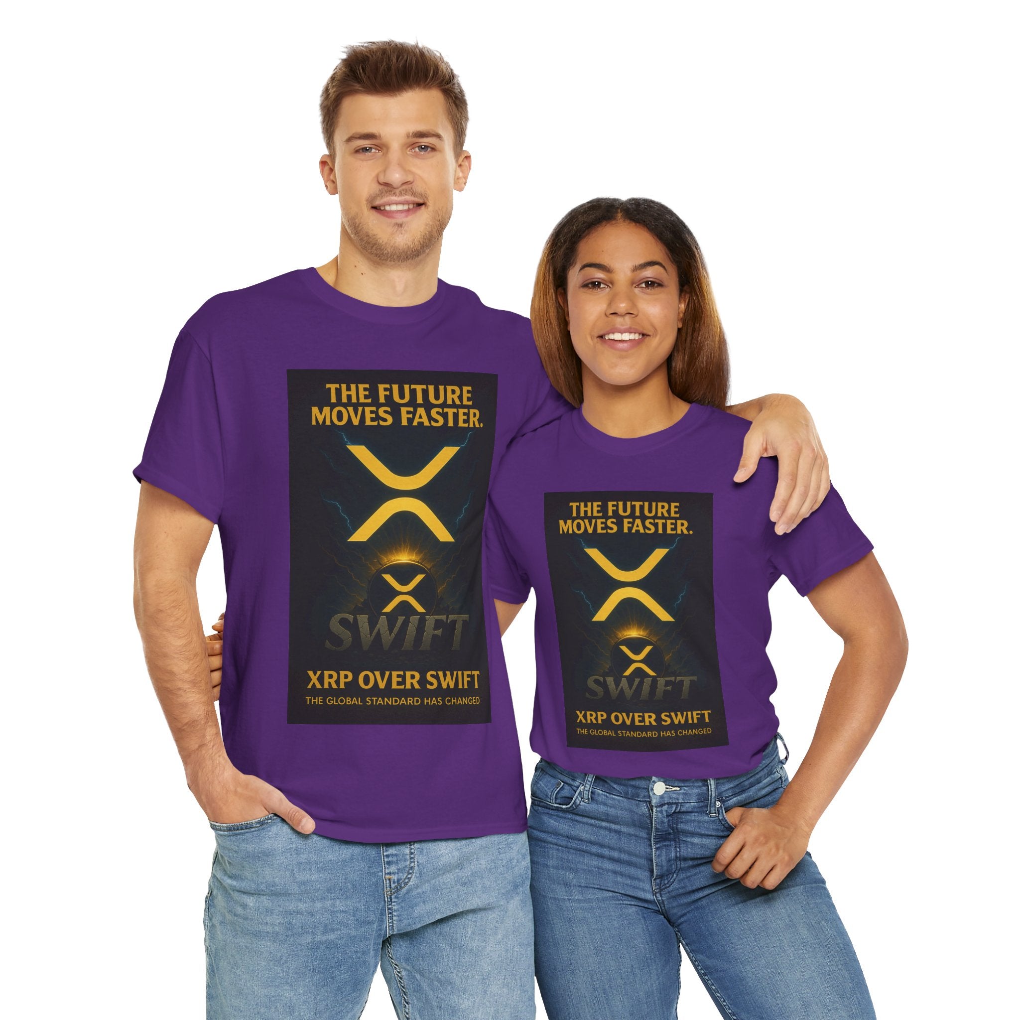 XRP Swift Crypto T-Shirt — “The Future Moves Faster” XRP Over Swift Tee