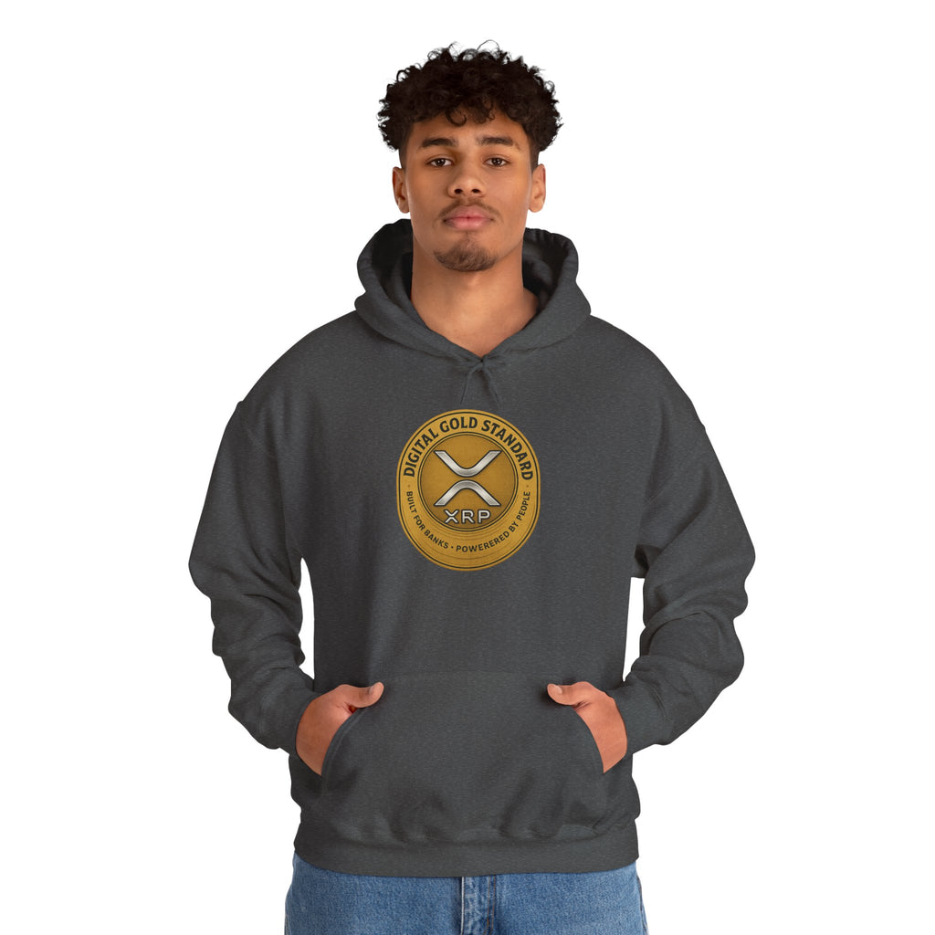 Crypto Coin Logo Hoodie — Digital Gold Standard XRP Emblem