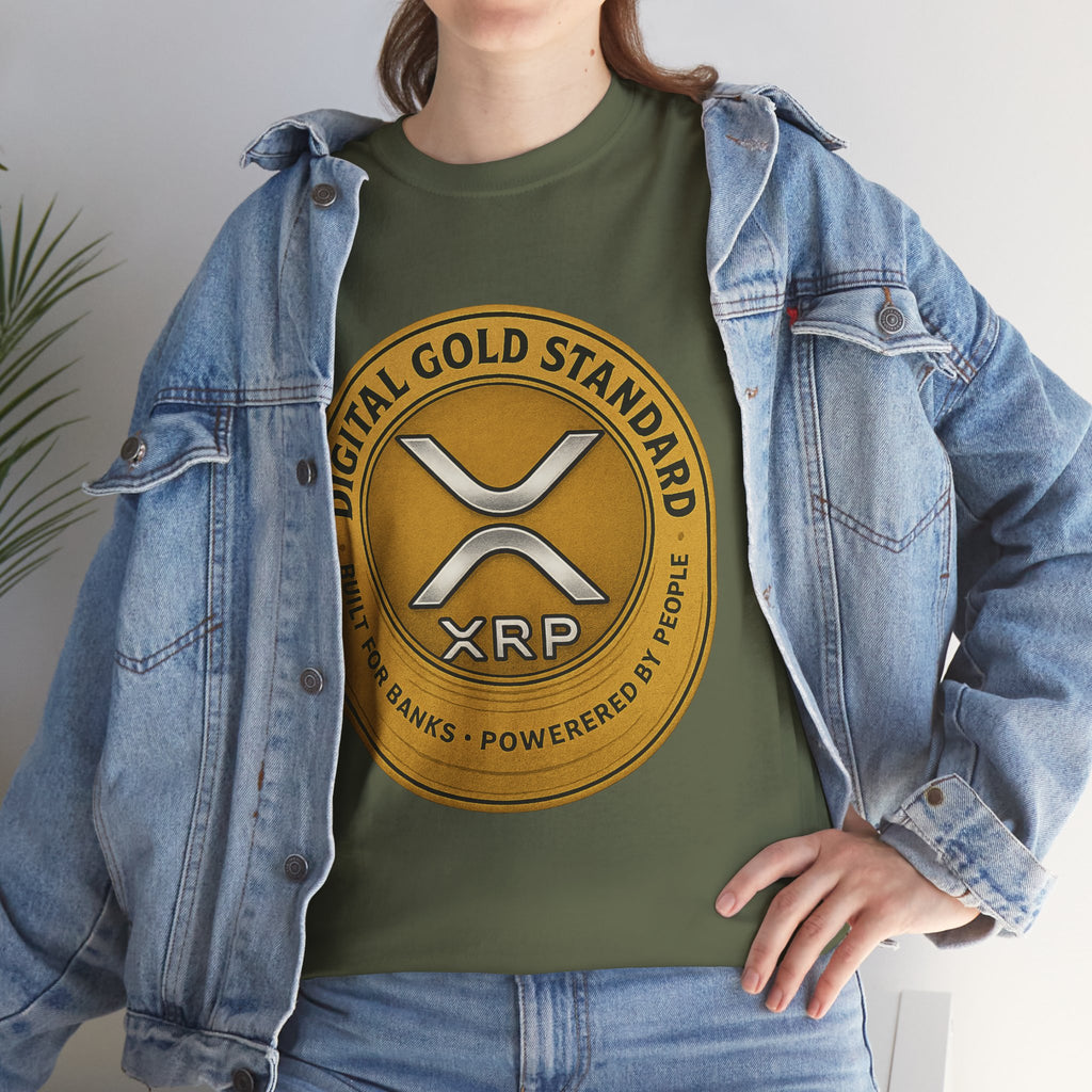 XRP Digital Gold Tee – Cryptocurrency Logo Shirt