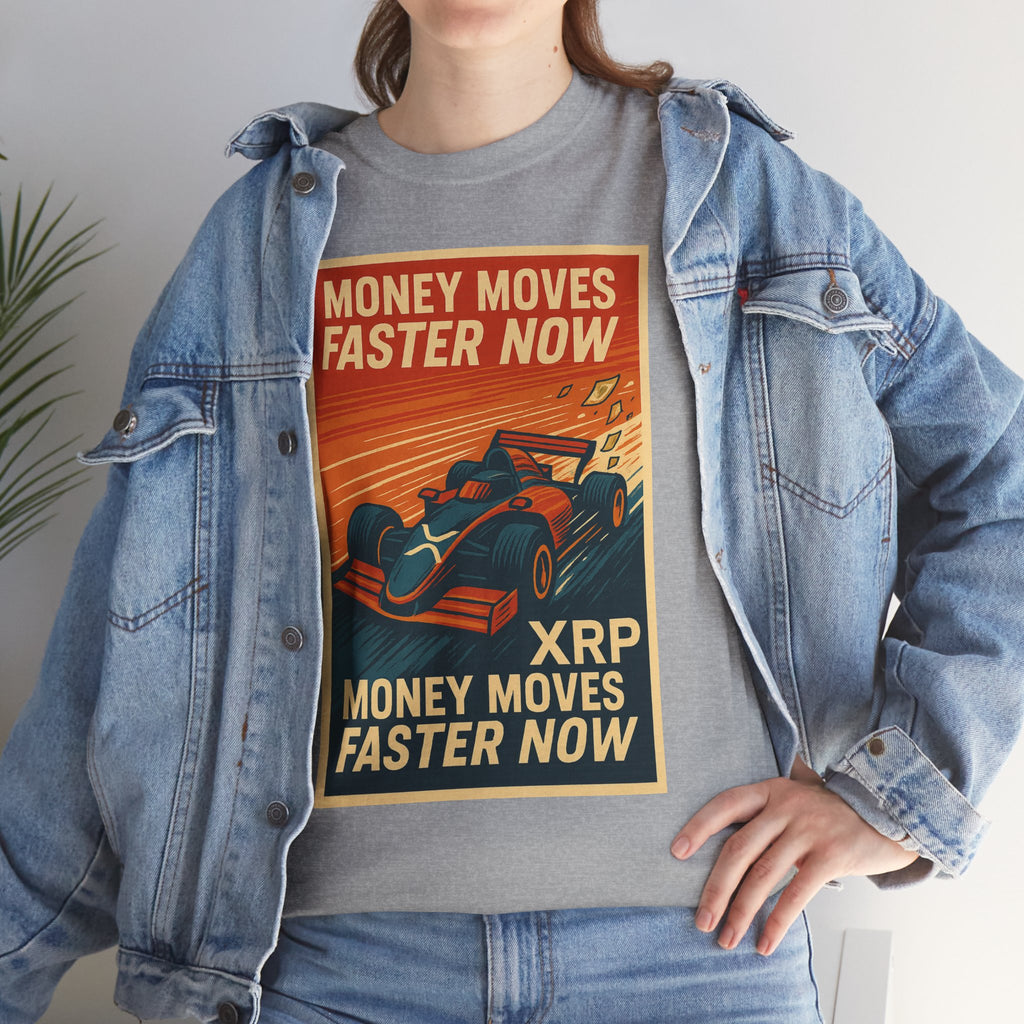 XRP 'Money Moves Faster Now' Racing Tee — Crypto Enthusiast T-Shirt