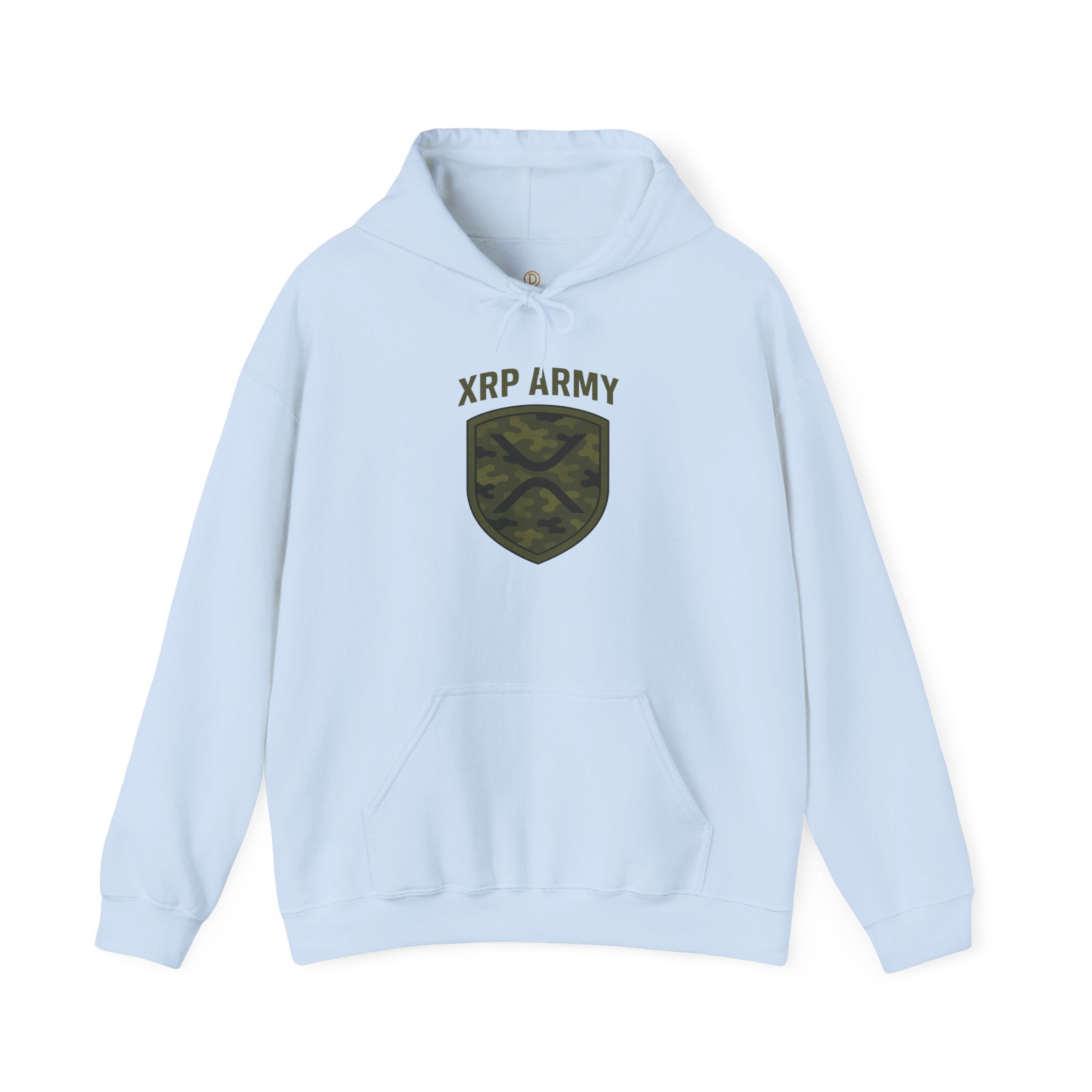 XRP Army Hoodie – Crypto Shield Camouflage Sweatshirt