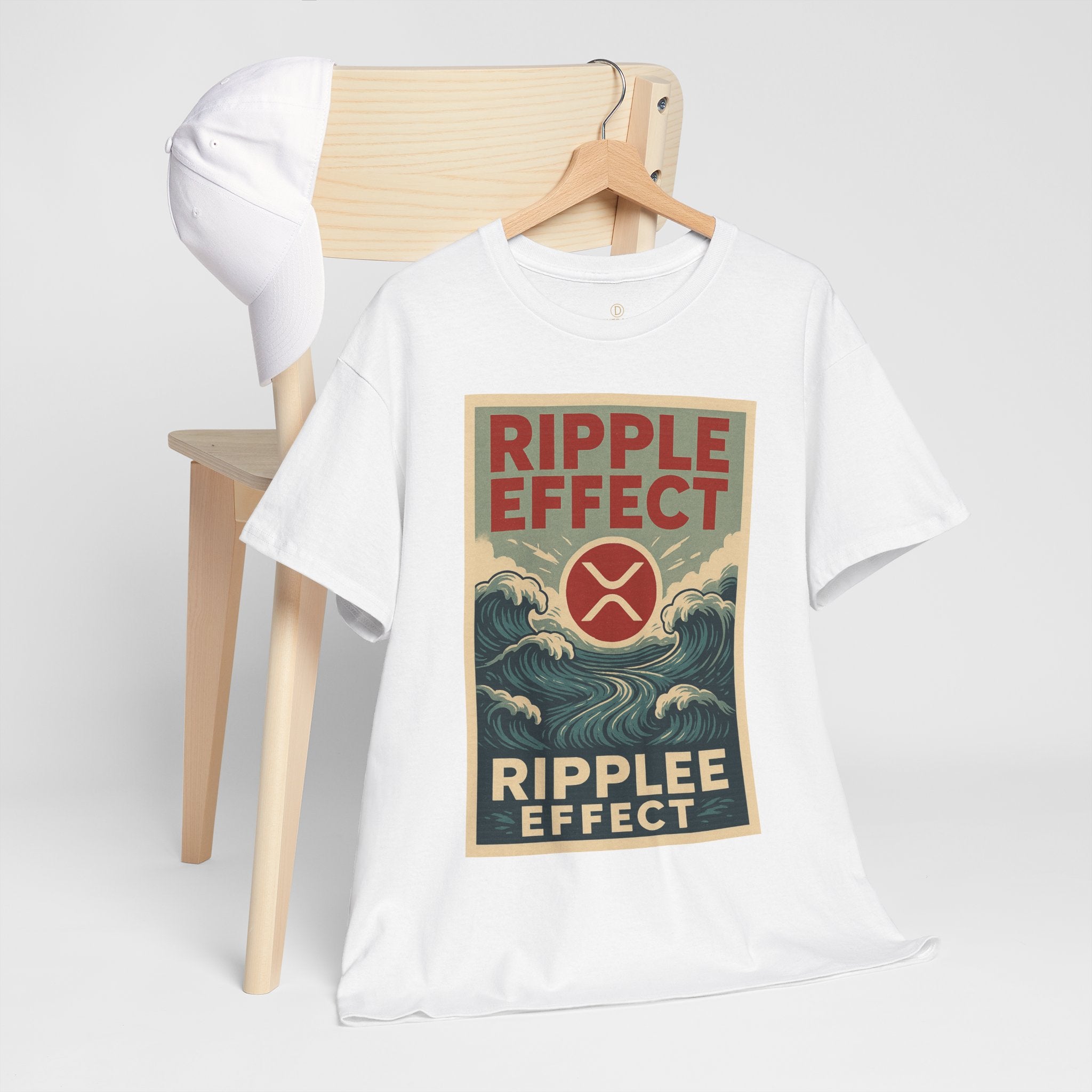 Ripple Effect Tee — Vintage Wave XRP Crypto Graphic T-Shirt