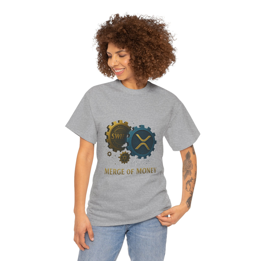 Merge of Money Tee - Cryptocurrency Gears XRP & SWI Crypto T-Shirt