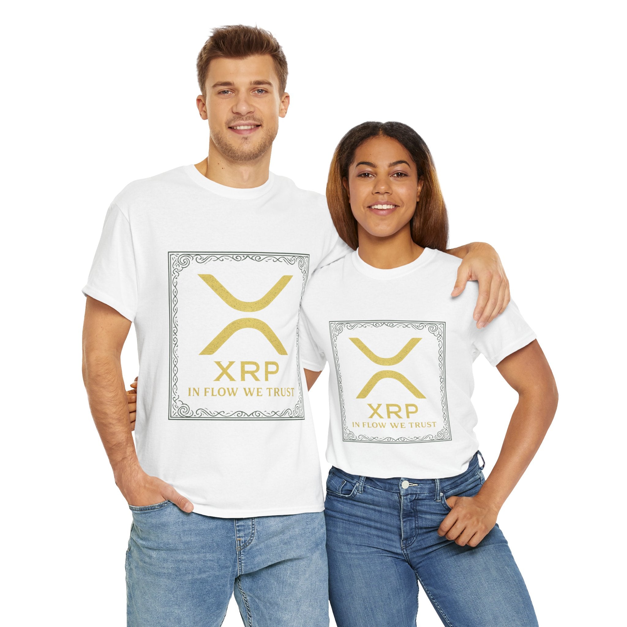 XRP Logo T-Shirt — "In Flow We Trust" Crypto Tee for Ripple Fans