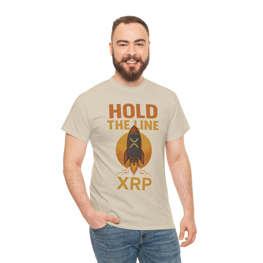 XRP Hold The Line Rocket Tee — Crypto Investor T‑Shirt