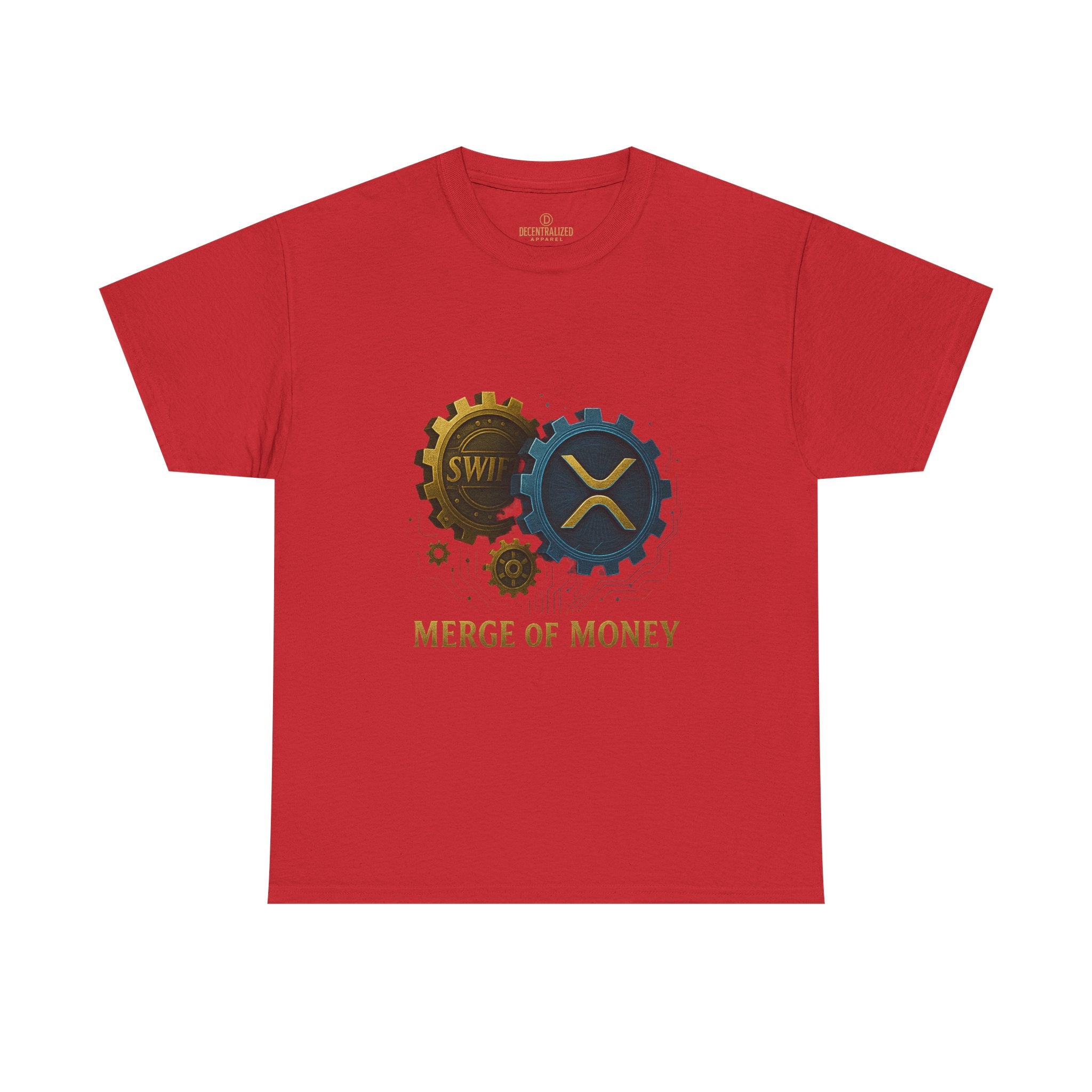 Merge of Money Tee - Cryptocurrency Gears XRP & SWI Crypto T-Shirt