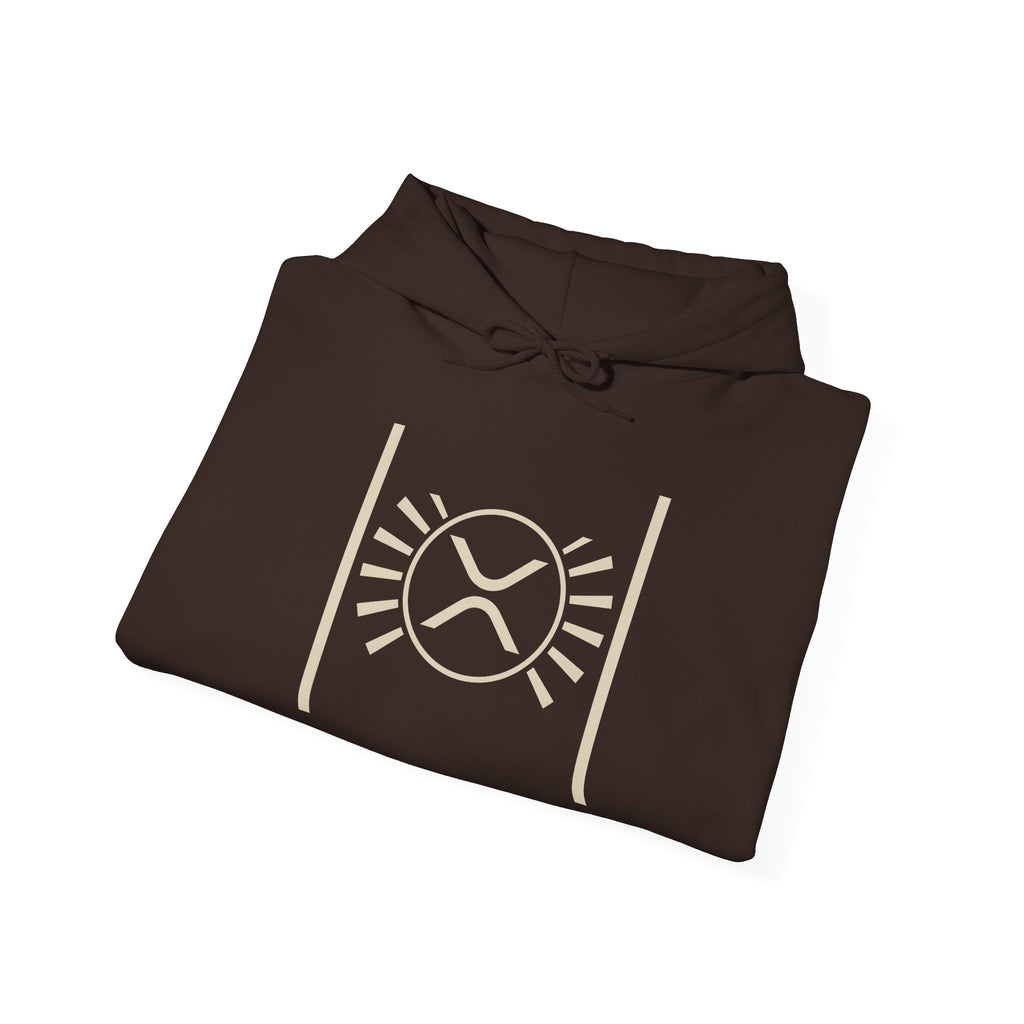 XRP Minimalist Logo Hoodie — Crypto Sun Symbol Sweatshirt