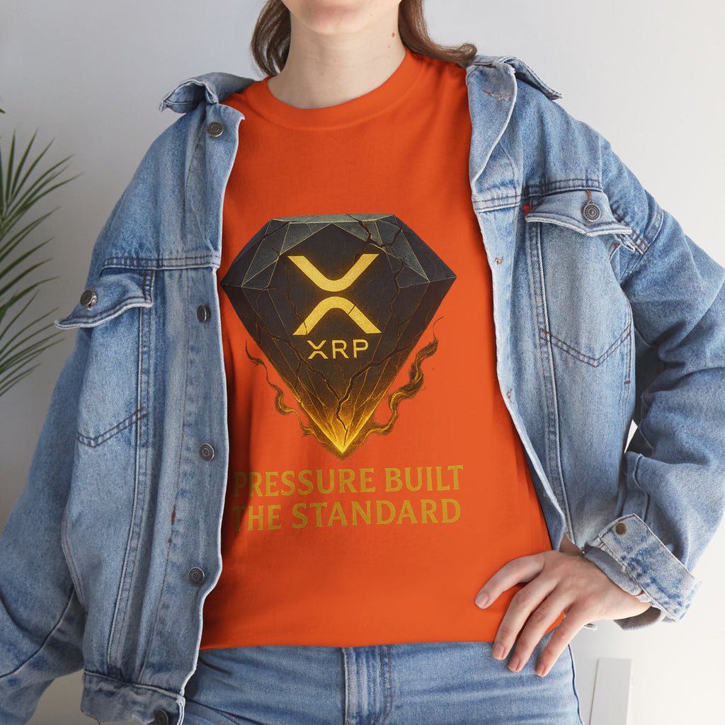 XRP Diamond Tee — "Pressure Built The Standard" Crypto Graphic T‑Shirt